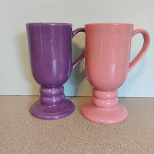Ranmaru Japan Ceramic Mugs Pink and Purple , set of 2